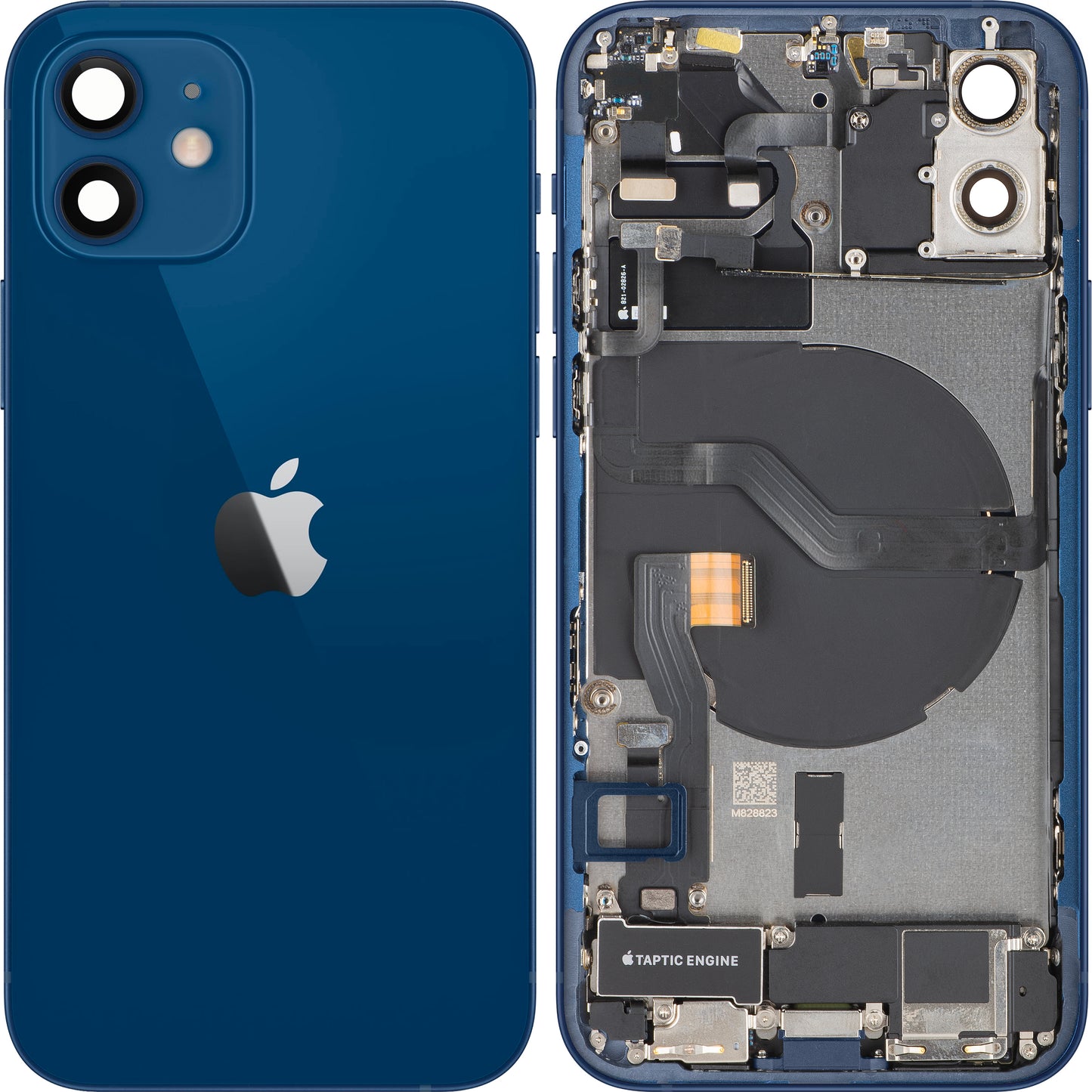 Poklopac baterije Apple iPhone 12, s kućištem u sredini, Komplet dijelova, Plava, Zamjena