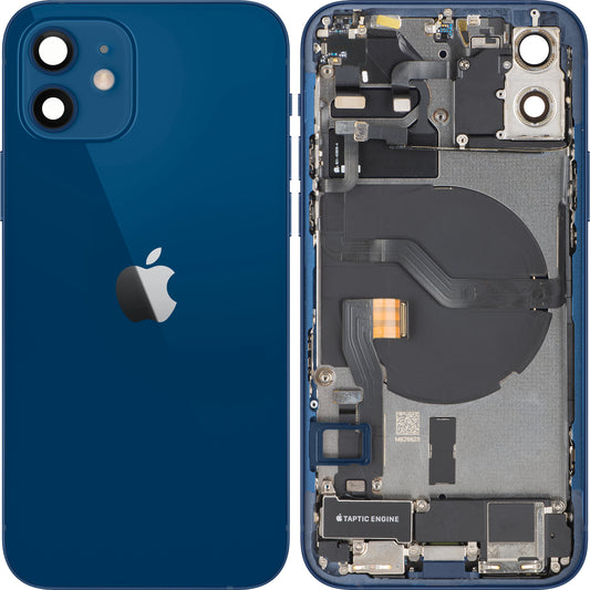 Poklopac baterije Apple iPhone 12, s kućištem u sredini, Komplet dijelova, Plava, Zamjena