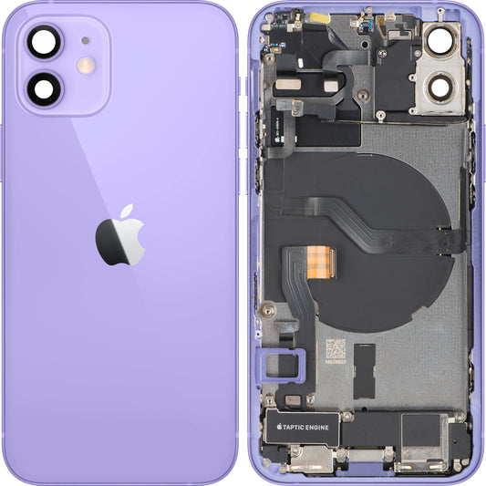 Poklopac baterije Apple iPhone 12, s kućištem u sredini, Komplet dijelova, Ljubičasta, Zamjena