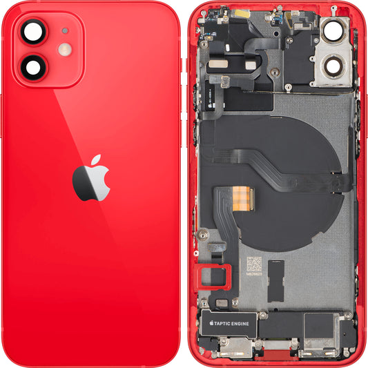 Poklopac baterije Apple iPhone 12, s kućištem u sredini, kompletni dijelovi, crvena, zamjena