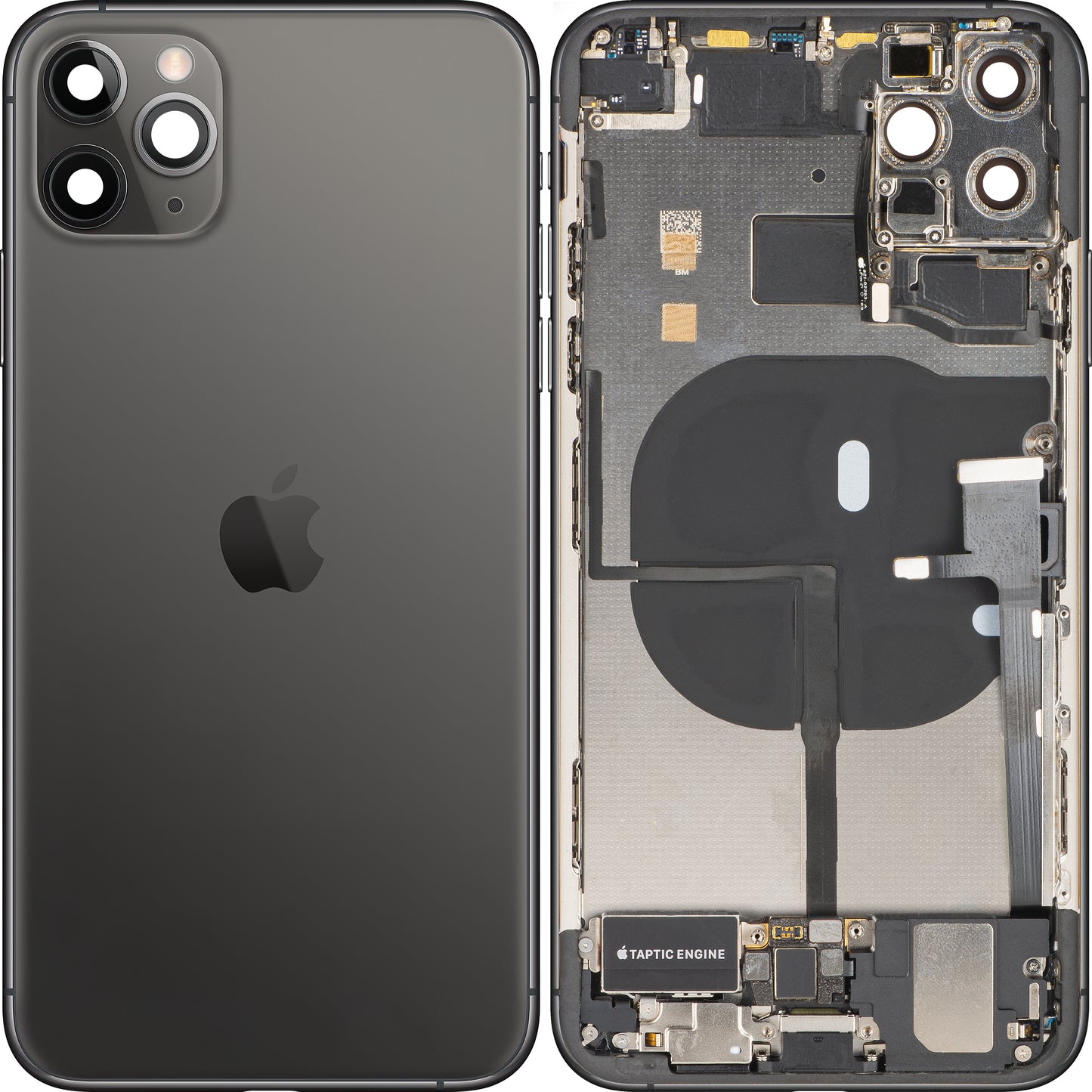 Poklopac baterije Apple iPhone 11 Pro Max, s kućištem sredine, kompletni dijelovi, crna (Space Gray), zamjena