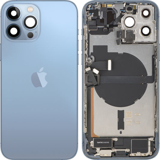 Poklopac baterije Apple iPhone 13 Pro Max, s kućištem u sredini, kompletni dijelovi, plava (Sierra Blue), zamjena