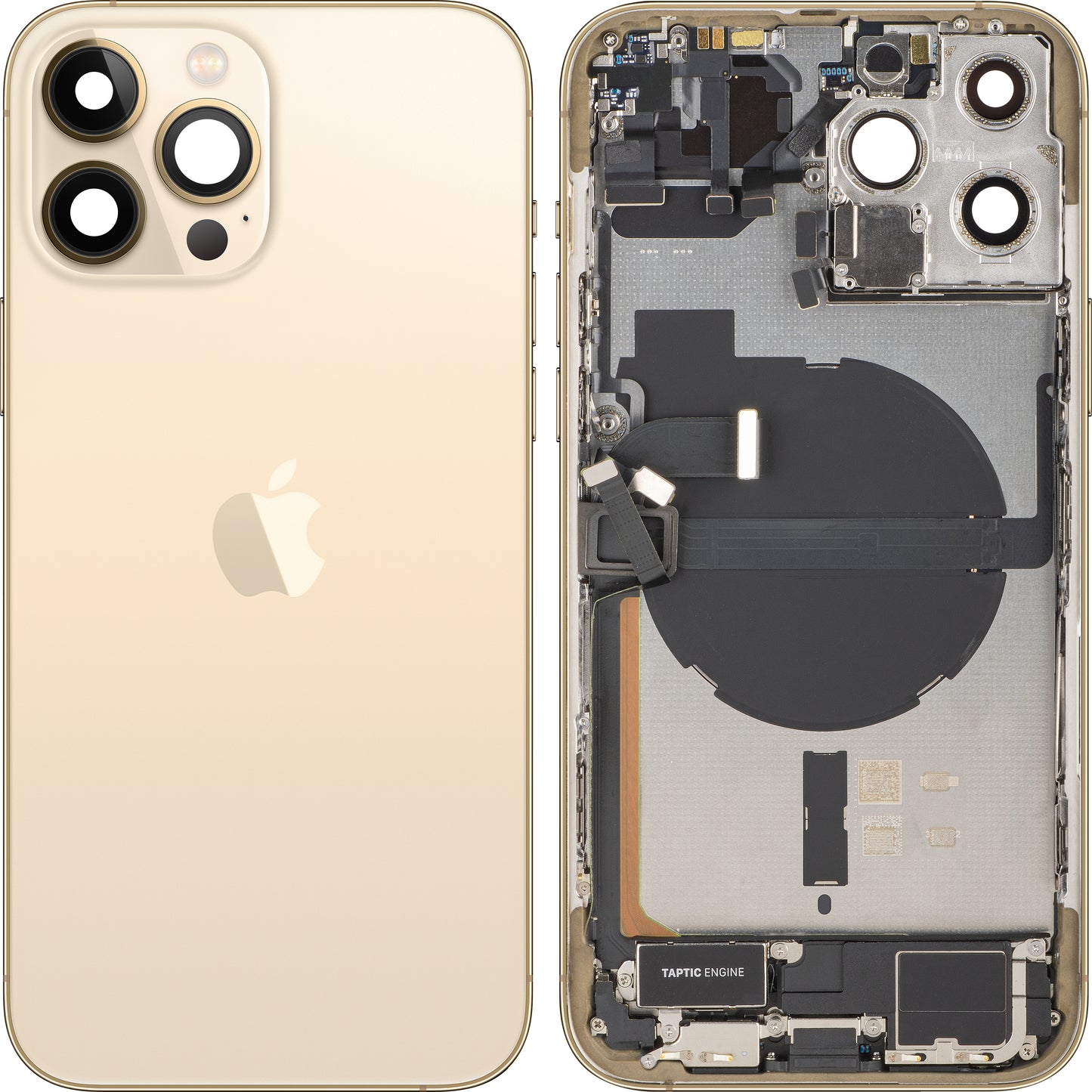 Poklopac baterije Apple iPhone 13 Pro Max, s kućištem u sredini, Komplet dijelova, Zlatni, Zamjena