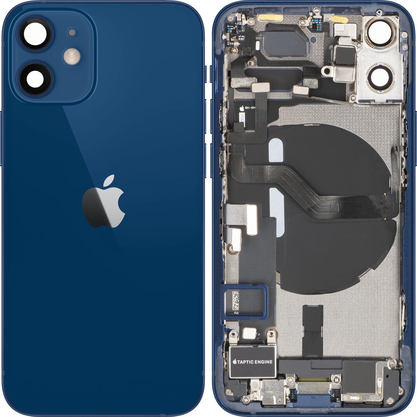 Poklopac baterije Apple iPhone 12 mini, s kućištem u sredini, kompletni dijelovi, plavi, zamjena