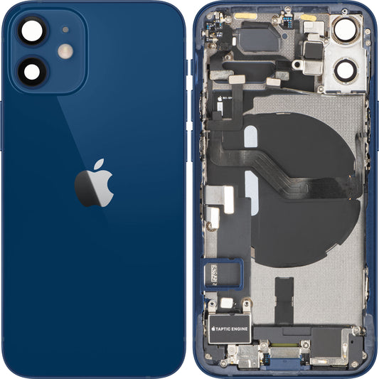 Poklopac baterije Apple iPhone 12 mini, s kućištem u sredini, kompletni dijelovi, plavi, zamjena