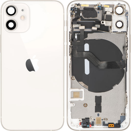 Poklopac baterije Apple iPhone 12 mini, s kućištem u sredini, bijeli, zamjena