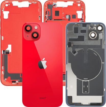 Poklopac baterije Apple iPhone 14 Plus, s kućištem u sredini, Komplet dijelova, Crvena, Zamjena