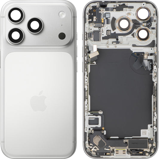 Poklopac baterije Apple iPhone 17 Pro, s kućištem u sredini, Komplet dijelova, Srebrni, Zamjena