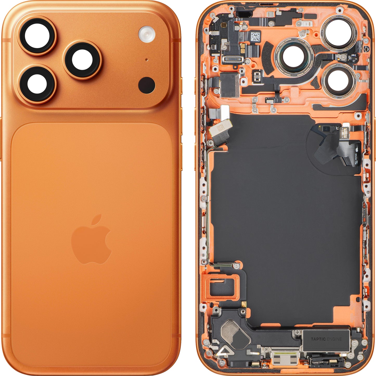 Poklopac baterije Apple iPhone 17 Pro, s kućištem u sredini, Komplet dijelova, Narančasta (Cosmic Orange), Zamjena