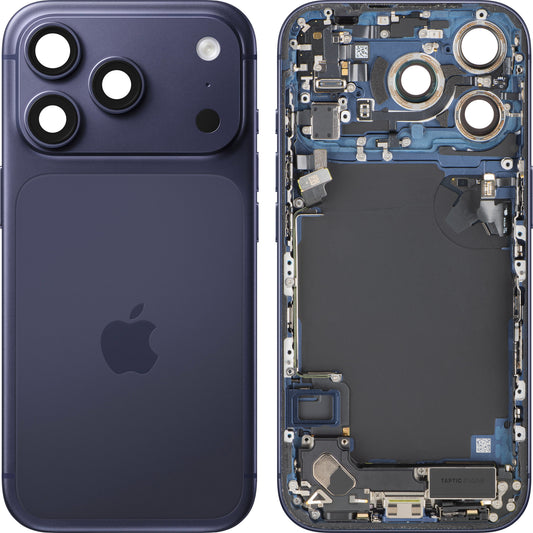 Poklopac baterije Apple iPhone 17 Pro, s kućištem u sredini, kompletni dijelovi, tamnoplava (Deep Blue), zamjena