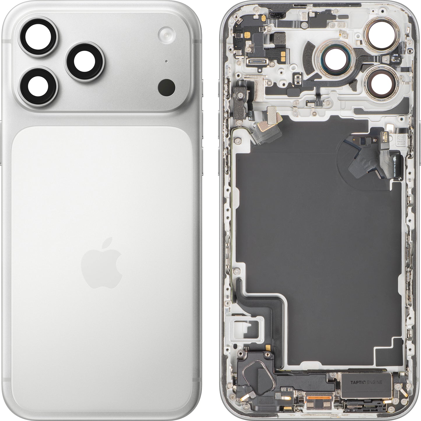 Poklopac baterije Apple iPhone 17 Pro Max, s kućištem u sredini, Komplet dijelova, Srebrni, Zamjena
