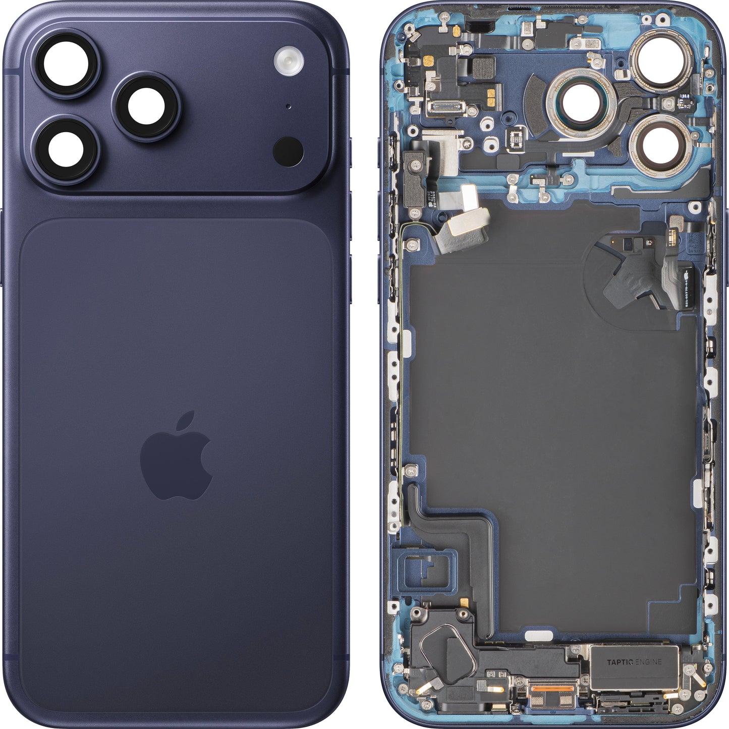 Poklopac baterije Apple iPhone 17 Pro Max, s kućištem sredine, kompletni dijelovi, tamnoplava (Deep Blue), zamjena