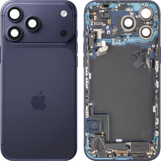 Poklopac baterije Apple iPhone 17 Pro Max, s kućištem sredine, kompletni dijelovi, tamnoplava (Deep Blue), zamjena