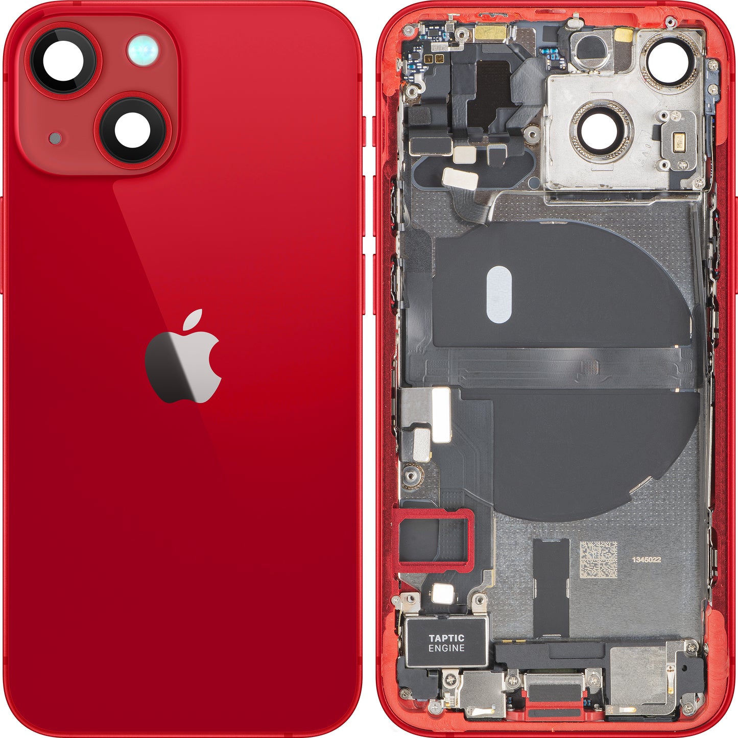 Poklopac baterije Apple iPhone 13 mini, s kućištem u sredini, Komplet dijelova, Crvena, Zamjena