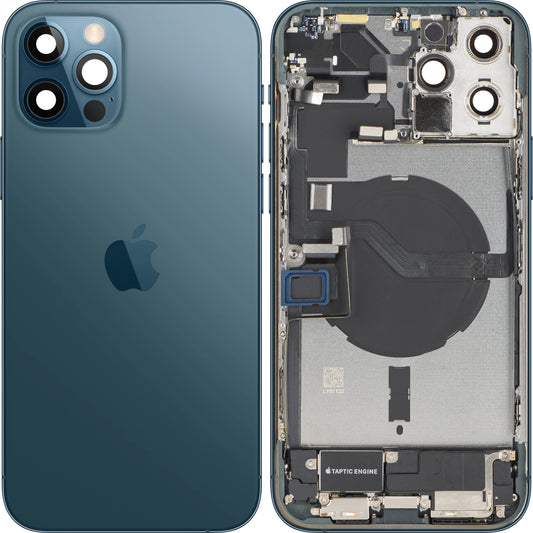 Poklopac baterije Apple iPhone 12 Pro, s kućištem u sredini, Komplet dijelova, Plava (Pacific Blue), Zamjena