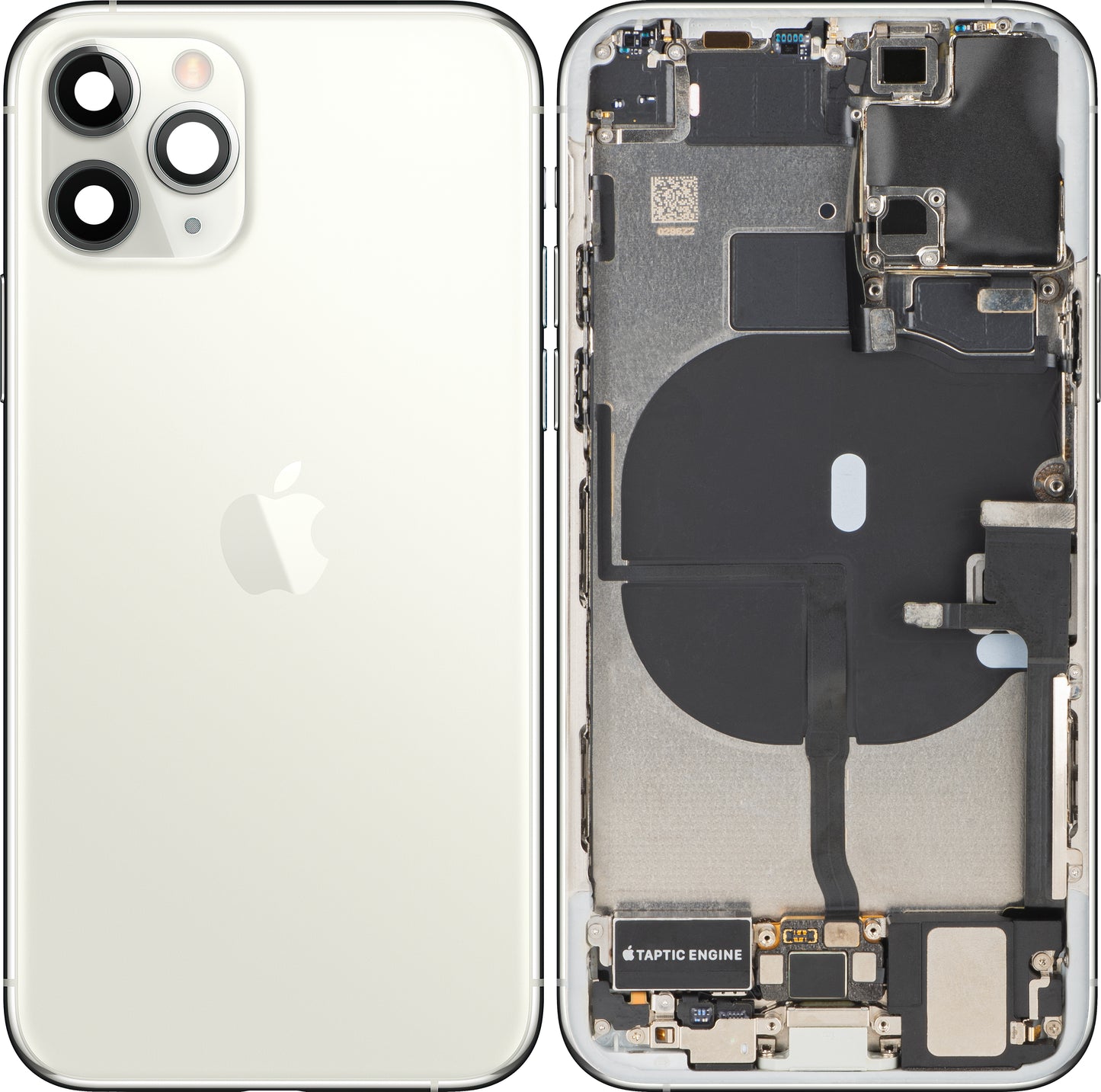 Poklopac baterije Apple iPhone 11 Pro, s kućištem sredine, kompletni dijelovi, srebrna, zamjena