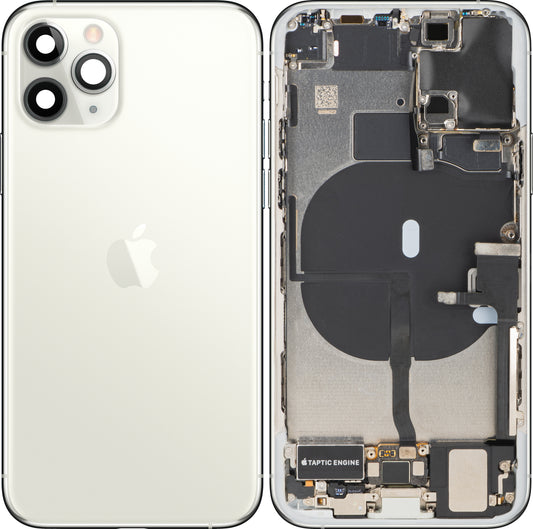 Poklopac baterije Apple iPhone 11 Pro, s kućištem sredine, kompletni dijelovi, srebrna, zamjena