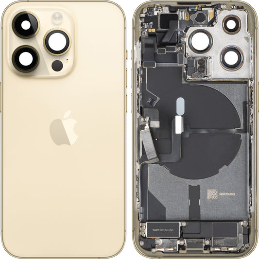 Poklopac baterije Apple iPhone 14 Pro, s kućištem sredine, verzija SAD, zlatna, zamjena