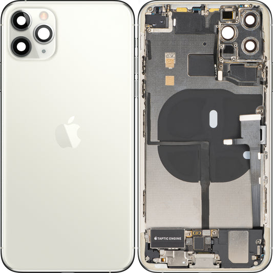 Poklopac baterije Apple iPhone 11 Pro Max, s kućištem sredine, Full Parts, srebrna (Matte Silver), Swap Premium