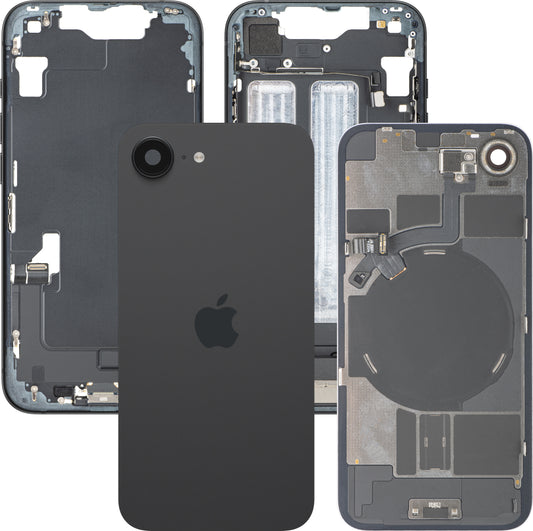 Poklopac baterije Apple iPhone 17e, s kućištem sredine, kompletni dijelovi, crna, Swap Premium