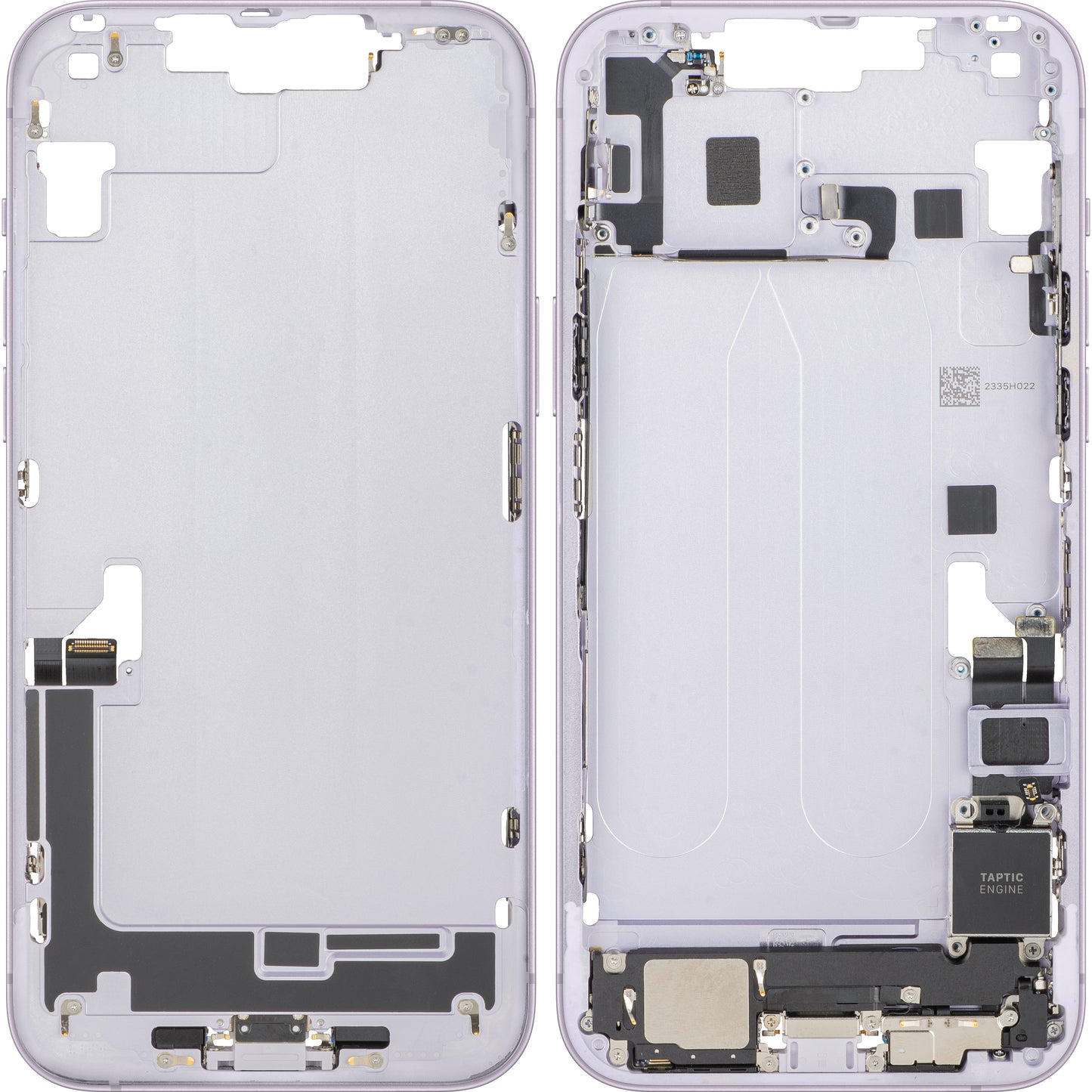 Poklopac baterije Apple iPhone 14 Plus, s kućištem u sredini, Komplet dijelova, Ljubičasta, Zamjena