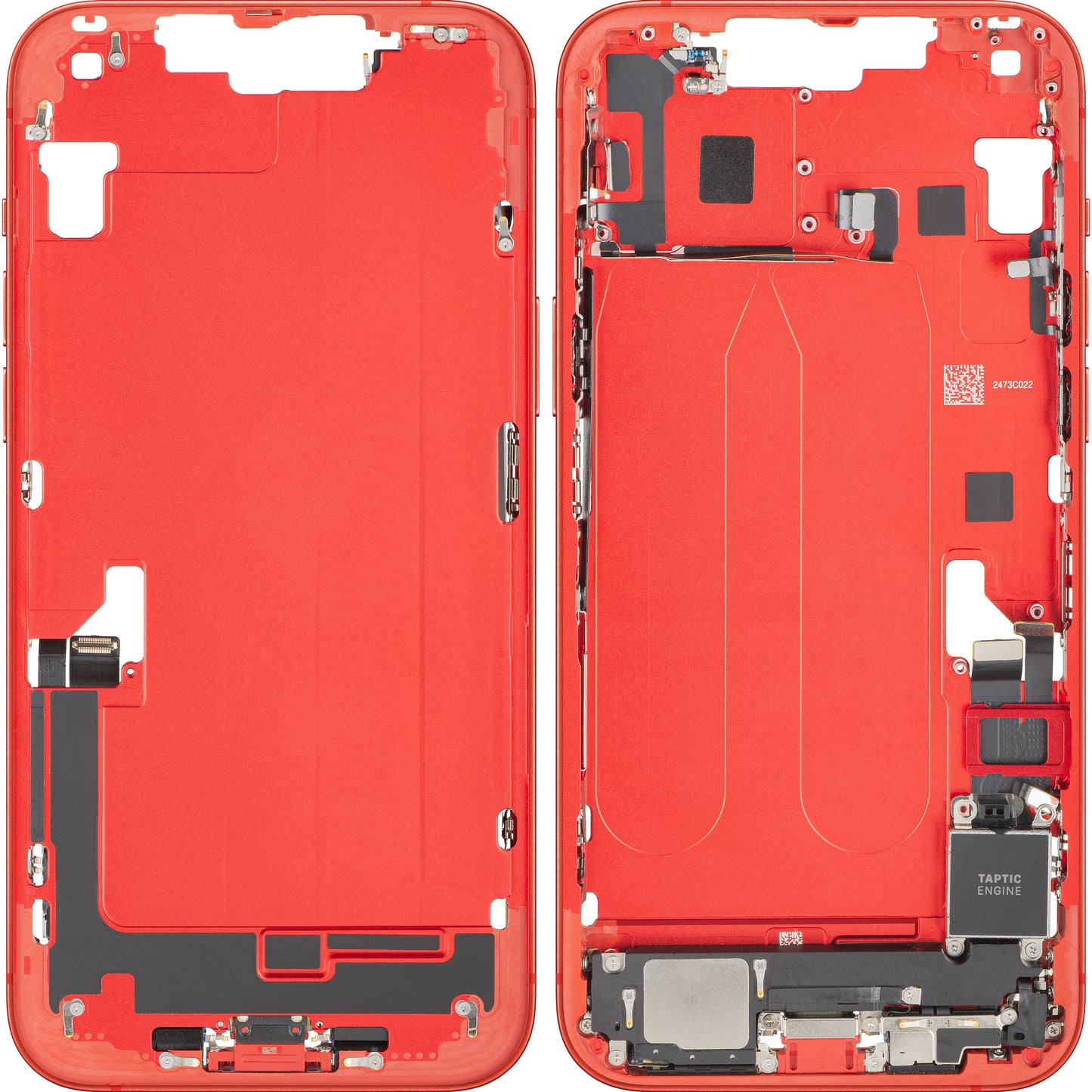 Poklopac baterije Apple iPhone 14 Plus, s kućištem u sredini, Komplet dijelova, Crvena, Zamjena
