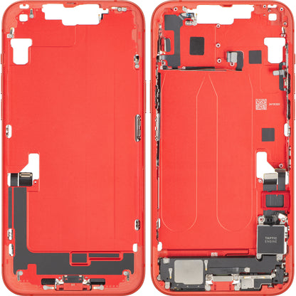 Poklopac baterije Apple iPhone 14 Plus, s kućištem u sredini, Komplet dijelova, Crvena, Zamjena
