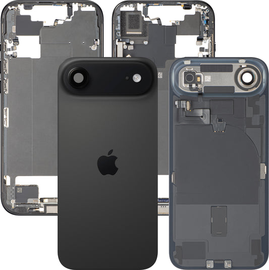 Poklopac baterije Apple iPhone 17 Air, s kućištem u sredini, kompletni dijelovi, crna (Space Black), zamjena