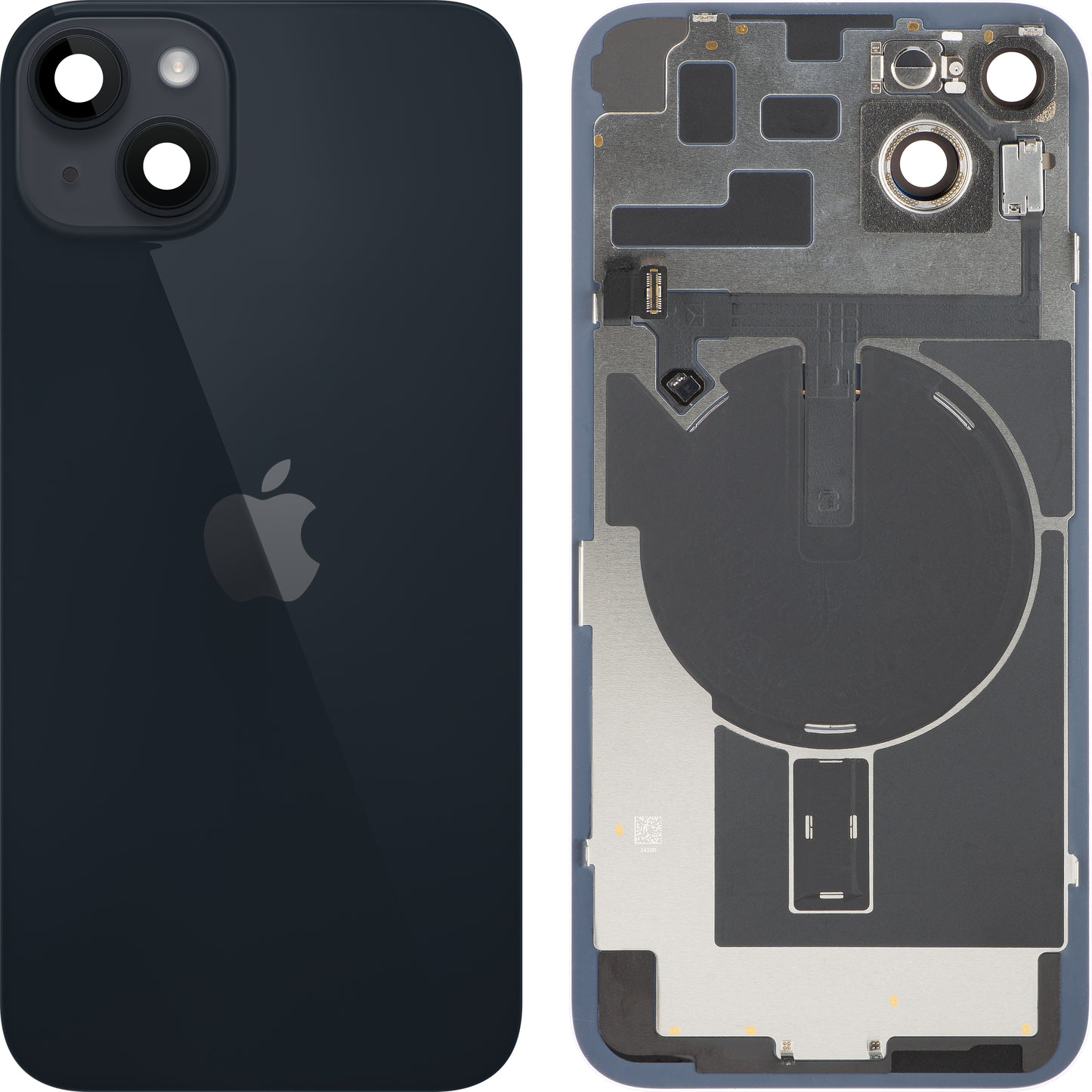 Poklopac baterije Apple iPhone 14 Plus, s kućištem u sredini, kompletni dijelovi, crni (Midnight), zamjena