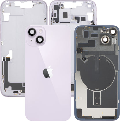 Poklopac baterije Apple iPhone 14 Plus, s kućištem u sredini, Komplet dijelova, Ljubičasta, Zamjena