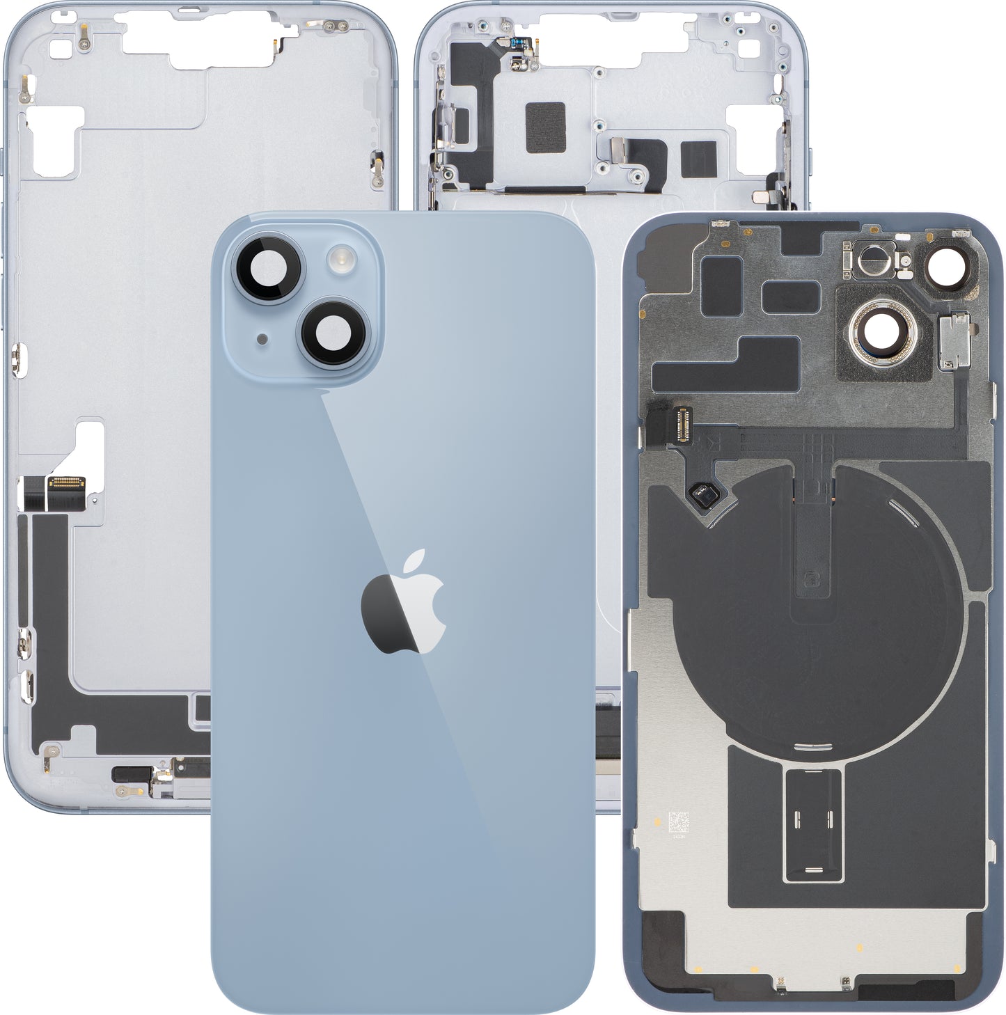 Poklopac baterije Apple iPhone 14 Plus, s kućištem u sredini, kompletni dijelovi, plavi, zamjena