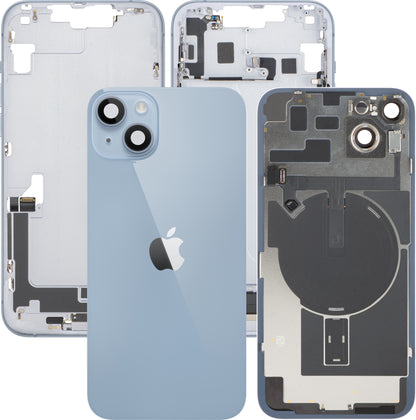Poklopac baterije Apple iPhone 14 Plus, s kućištem u sredini, kompletni dijelovi, plavi, zamjena