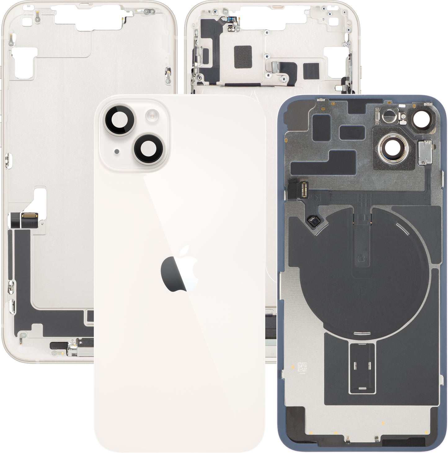 Poklopac baterije Apple iPhone 14 Plus, s kućištem u sredini, kompletni dijelovi, bijela (Starlight), zamjena
