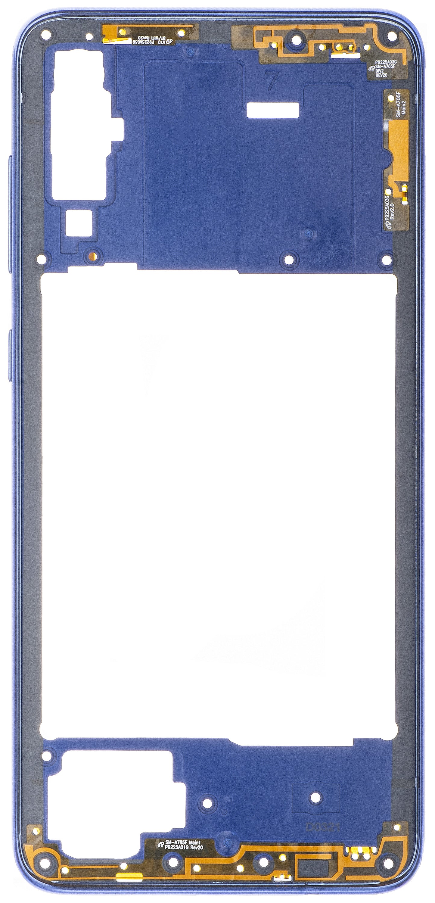 Srednji okvir Samsung Galaxy A70 A705, Plavi