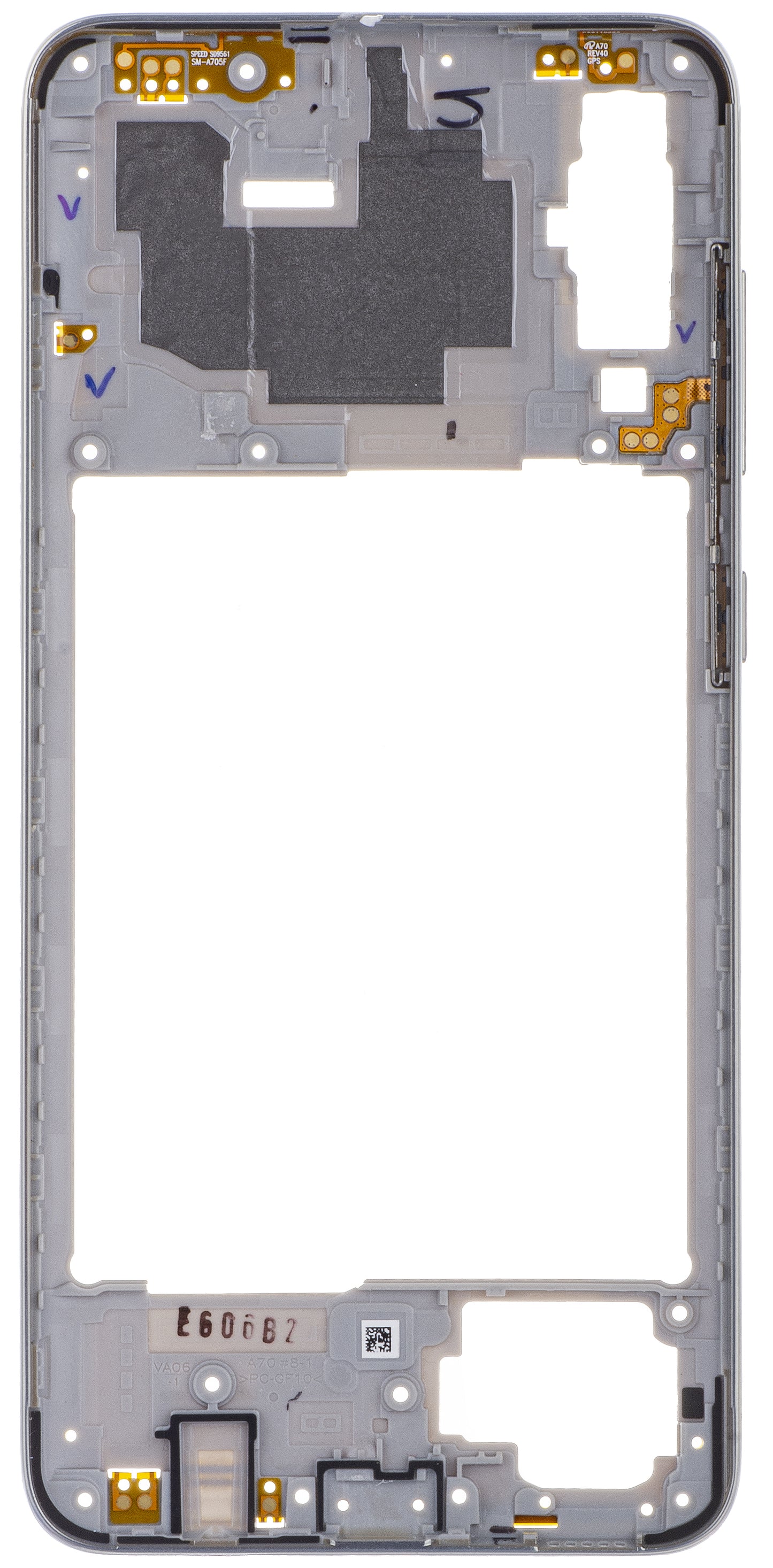 Srednji okvir Samsung Galaxy A70 A705, Srebrni