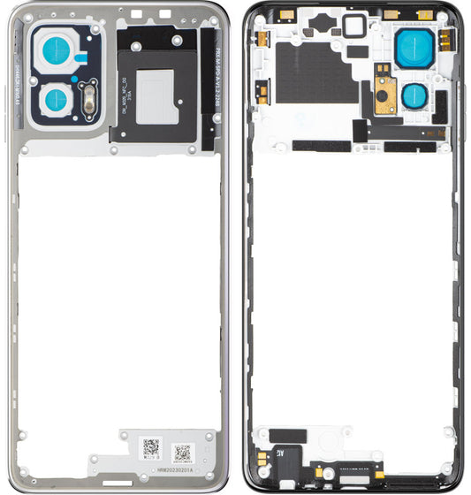 Srednji okvir Motorola Moto G73, Srebrna (Lucent White), Service Pack 5S58C22265