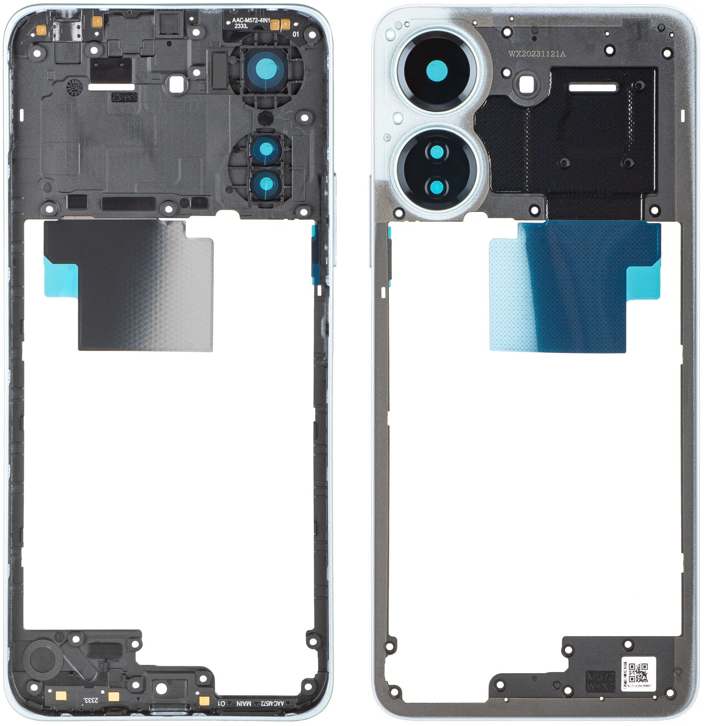 Srednji okvir Xiaomi Redmi 13C, Bijela (Glacier White), Service Pack 560003C3UA00