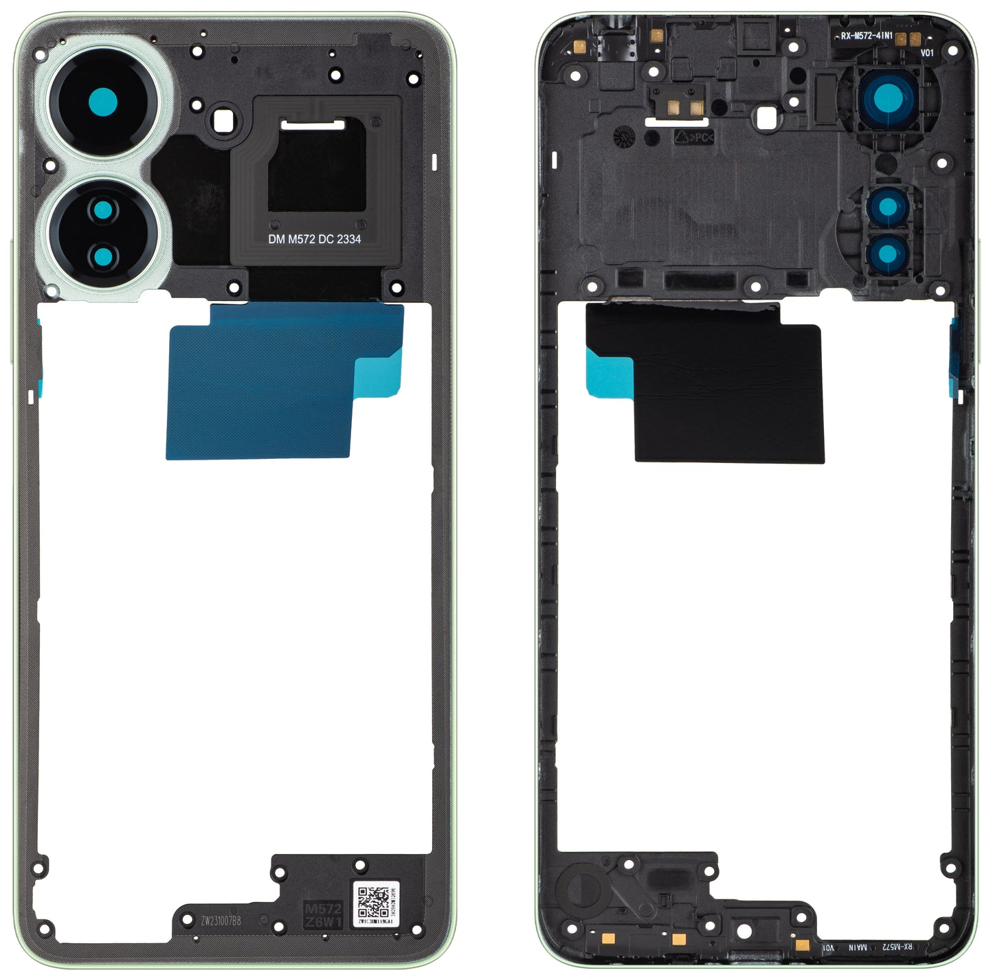 Srednji okvir Xiaomi Redmi 13C NFC, Zelena (Clover Green), Service Pack 560002C3UN00
