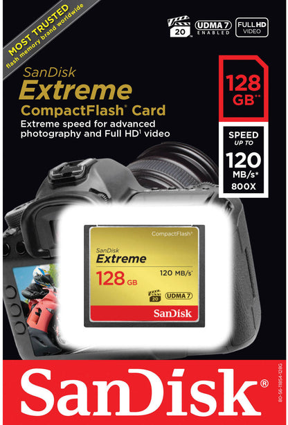 Kartica memorije CompactFlash SanDisk Extreme, 128Gb, UDMA 7 SDCFXSB-128G-G46