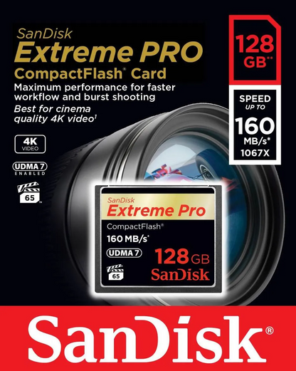 CompactFlash memorijska kartica SanDisk Extreme Pro, 128Gb, UDMA 7 SDCFXPS-128G-X46
