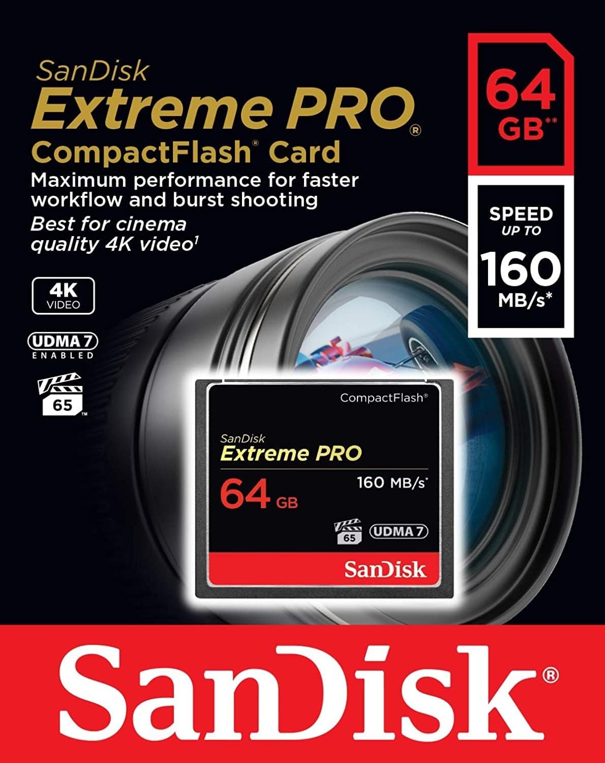 CompactFlash memorijska kartica SanDisk Extreme Pro, 64Gb, UDMA 7 SDCFXPS-064G-X46