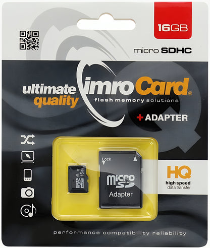 Memorijska kartica microSDHC Imro, 16Gb, Klasa 4, S adapterom