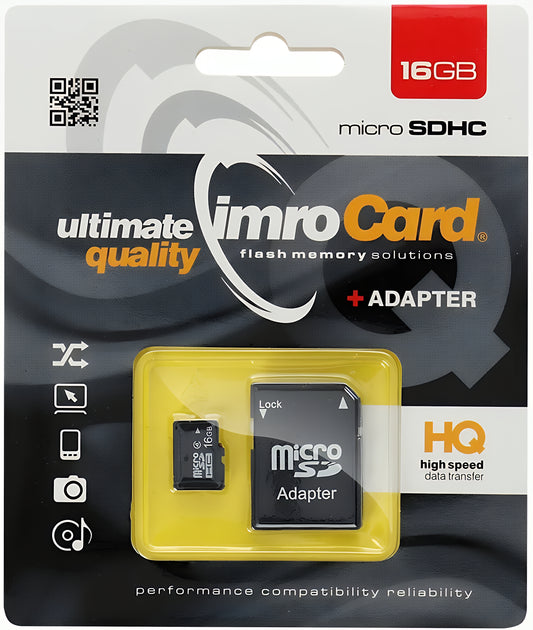 Memorijska kartica microSDHC Imro, 16Gb, Klasa 4, S adapterom