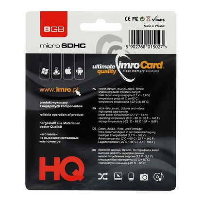 Memorijska kartica microSDHC Imro, 8Gb, Klasa 4