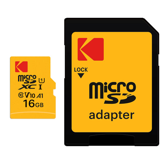 Memorijska kartica microSDHC Kodak Premium Performance, 16Gb, Klasa 10 / UHS-1 U1, S adapterom EKMSDM16GHC10K