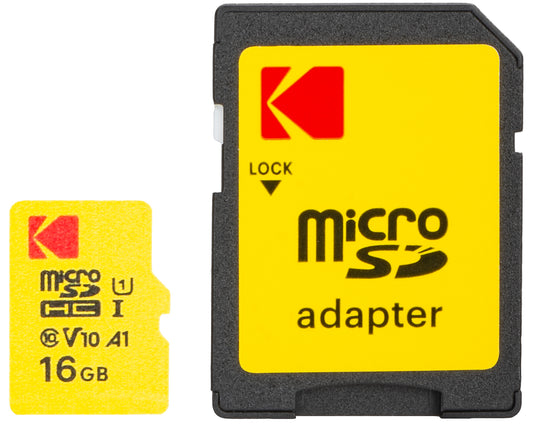 Memorijska kartica microSDHC Kodak Extra Performance, 16Gb, Klasa 10 / UHS-1 U1, S adapterom EKMSDM16GHC10J6