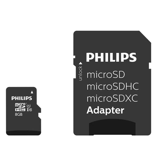 Philips microSDHC memorijska kartica, 8Gb, Klasa 10 / UHS-1 U1, S adapterom FM08MP45B/10