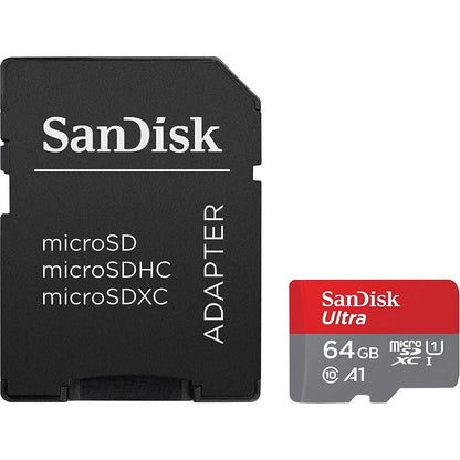 Memorijska kartica microSDXC SanDisk Ultra Android A1, 64Gb, Klasa 10 / UHS-1 U1, S adapterom SDSQUAB-064G-GN6MA