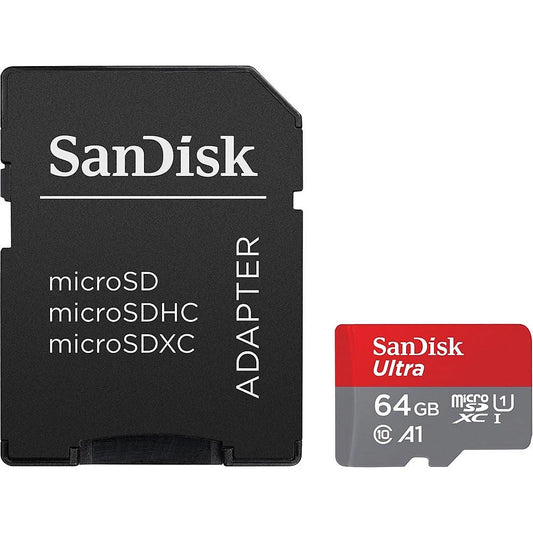 Memorijska kartica microSDXC SanDisk Ultra Android A1, 64Gb, Klasa 10 / UHS-1 U1, S adapterom SDSQUAB-064G-GN6MA