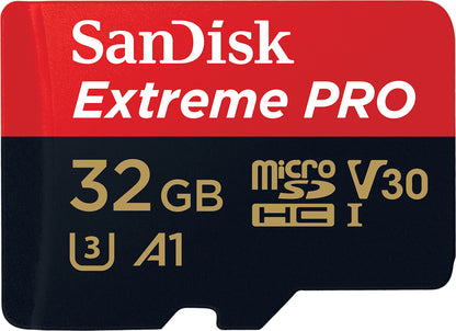 Memorijska kartica microSDHC SanDisk Extreme Pro, 32Gb, Klasa 10 / UHS-1 U3, S adapterom SDSQXCG-032G-GN6MA